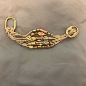 Hammered mixed metal/rope European style bracelet!